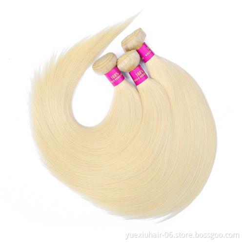 YueXiu Hair 613 Blonde Human Hair Weave, Sew In Human Hair Extensions Blonde